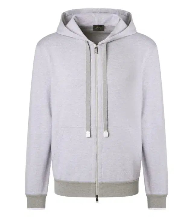 Brioni Cotton-blend zip-up hoodie