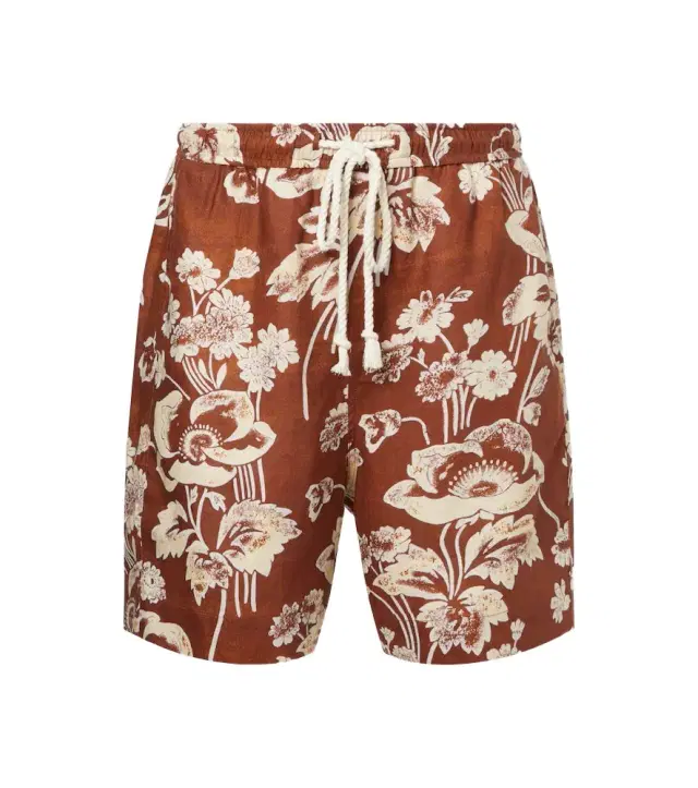 Commas Floral linen Bermuda shorts