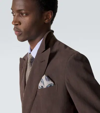 Brioni Paisley silk twill pocket square | Thumbnail 2