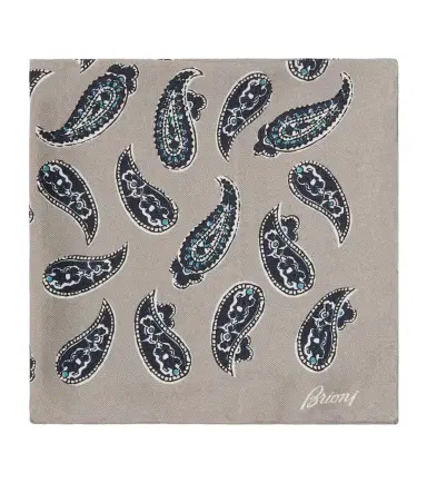 Brioni Paisley silk twill pocket square | Thumbnail 1