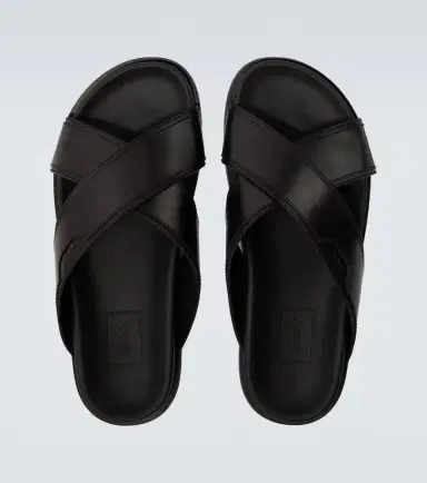Brioni Criss-Cross leather slides | Thumbnail 2