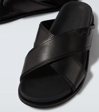 Brioni Criss-Cross leather slides | Thumbnail 3
