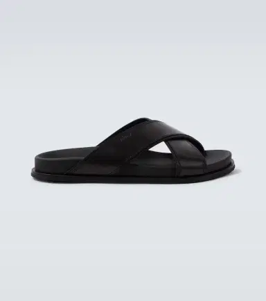 Brioni Criss-Cross leather slides | Thumbnail 4
