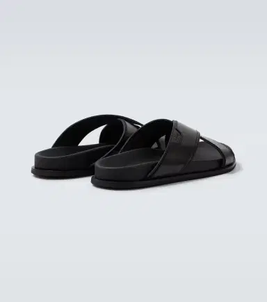 Brioni Criss-Cross leather slides | Thumbnail 6