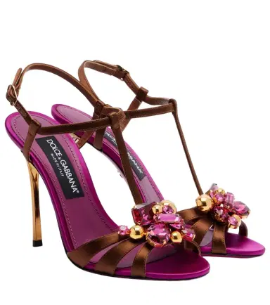 Dolce & Gabbana Keira 2.0 embellished satin sandals | Thumbnail 1 Dolce & Gabbana Keira 2.0 embellished satin sandals | Thumbnail 1