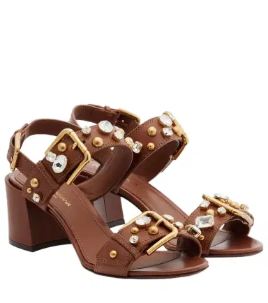 Dolce & Gabbana Keira embellished leather sandals | Thumbnail 1 Dolce & Gabbana Keira embellished leather sandals | Thumbnail 1