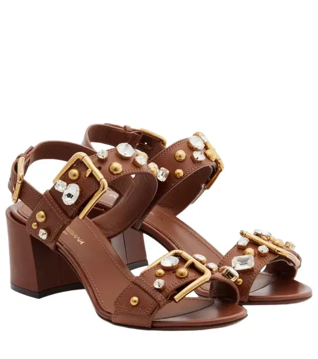 Dolce & Gabbana Keira embellished leather sandals
