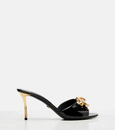 Dolce & Gabbana Embellished patent leather mules | Thumbnail 3