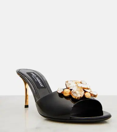 Dolce & Gabbana Embellished patent leather mules | Thumbnail 4