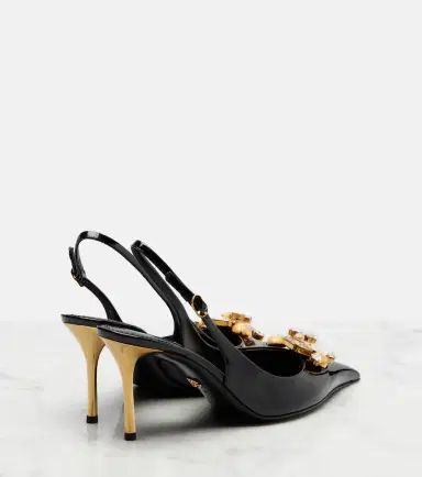 Dolce & Gabbana Embellished patent leather slingback pumps | Thumbnail 2 Dolce & Gabbana Embellished patent leather slingback pumps | Thumbnail 2