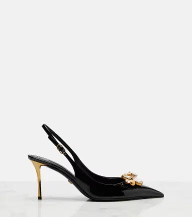 Dolce & Gabbana Embellished patent leather slingback pumps | Thumbnail 4 Dolce & Gabbana Embellished patent leather slingback pumps | Thumbnail 4