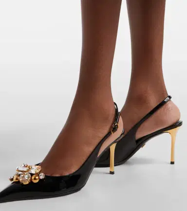 Dolce & Gabbana Embellished patent leather slingback pumps | Thumbnail 6 Dolce & Gabbana Embellished patent leather slingback pumps | Thumbnail 6