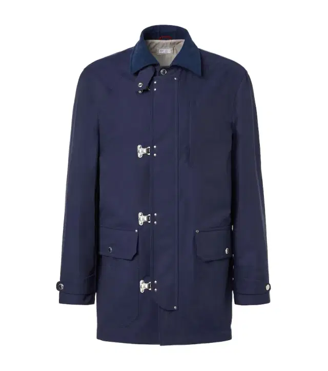 Cotton-blend gabardine raincoat