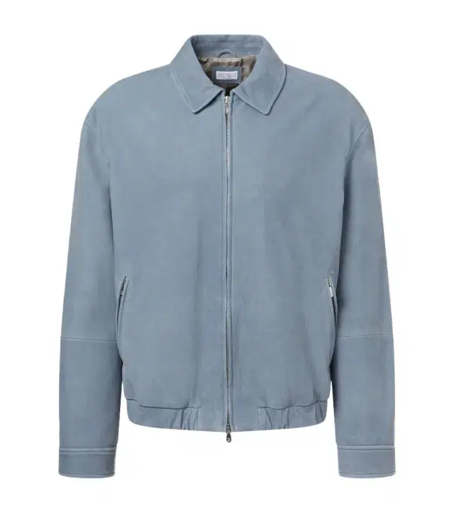 Leather blouson jacket