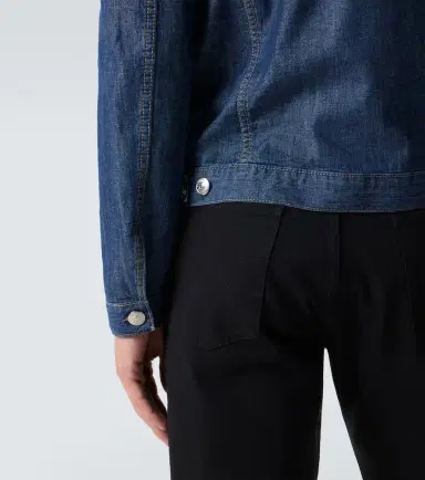 Brunello Cucinelli Leather-trimmed denim jacket | Thumbnail 4