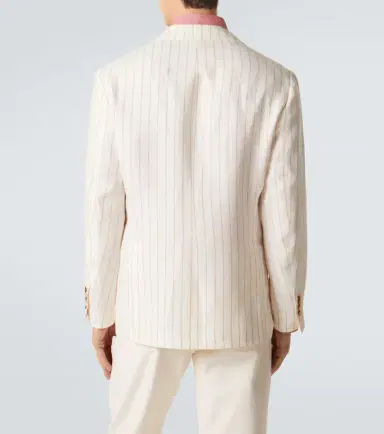 Brunello Cucinelli Chalk stripe linen twill blazer | Thumbnail 8 Brunello Cucinelli Chalk stripe linen twill blazer | Thumbnail 8