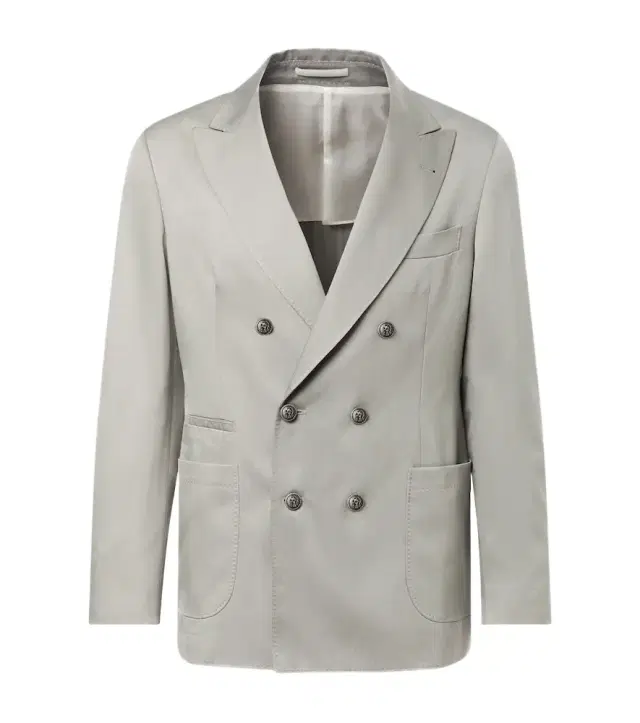 Brunello Cucinelli Double-breasted silk suit jacket