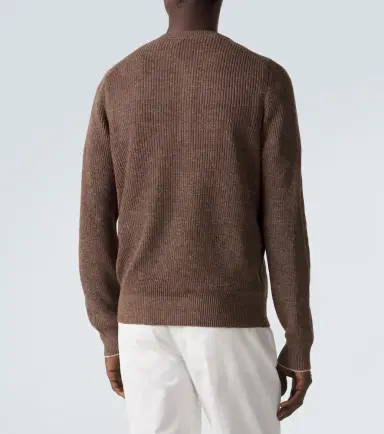 Brunello Cucinelli Ribbed-knit linen and cotton polo sweater | Thumbnail 4 Brunello Cucinelli Ribbed-knit linen and cotton polo sweater | Thumbnail 4