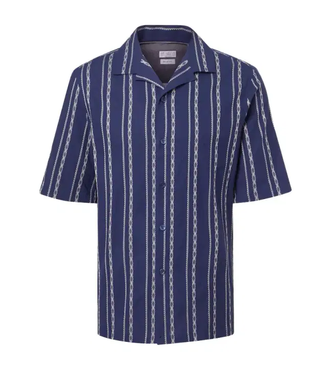 Printed cotton bowling shirt