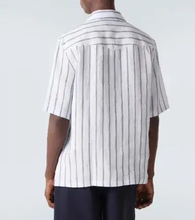 Brunello Cucinelli Striped linen bowling shirt | Thumbnail 2 Brunello Cucinelli Striped linen bowling shirt | Thumbnail 2