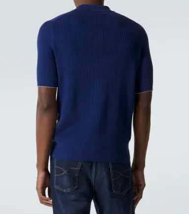 Brunello Cucinelli Ribbed-knit cotton polo shirt | Thumbnail 2