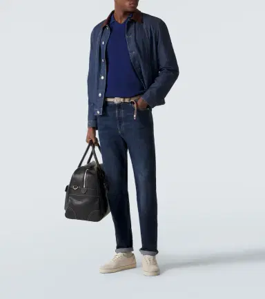 Brunello Cucinelli Ribbed-knit cotton polo shirt | Thumbnail 3