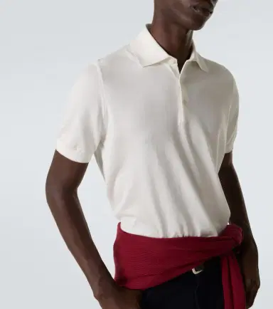 Brunello Cucinelli Cotton piqué polo shirt | Thumbnail 2