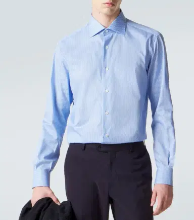 Brioni Striped cotton poplin shirt | Thumbnail 5 Brioni Striped cotton poplin shirt | Thumbnail 5