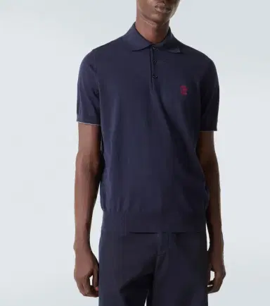 Brunello Cucinelli Embroidered cotton piqué polo shirt | Thumbnail 4