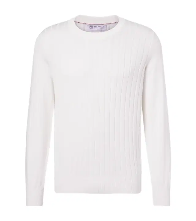 Ribbed-knit cotton sweater