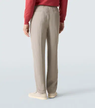 Brunello Cucinelli Pleated linen straight pants | Thumbnail 5