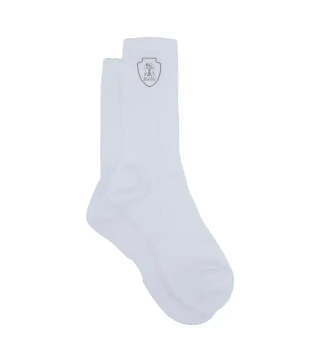 Brunello Cucinelli Logo ribbed-knit cotton-blend socks