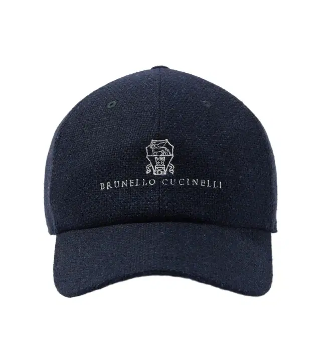 Logo silk, linen, and wool baseball cap