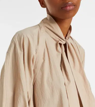 Lemaire Tie-neck cotton crêpe blouse | Thumbnail 2
