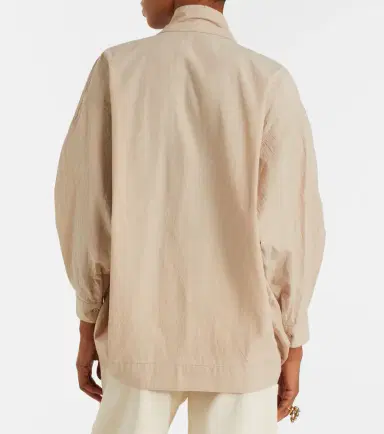 Lemaire Tie-neck cotton crêpe blouse | Thumbnail 6