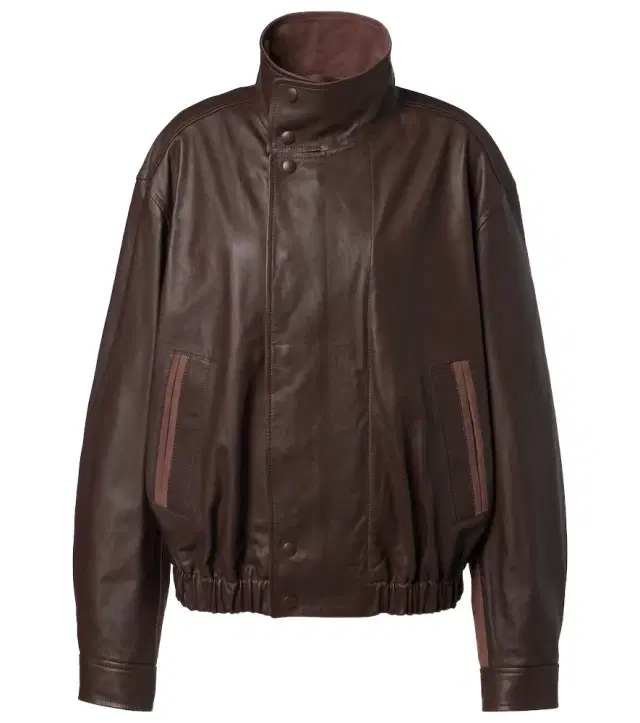 Leather blouson jacket