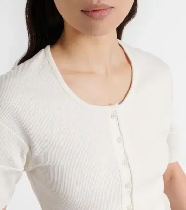 Lemaire Cotton and linen jersey Henley shirt | Thumbnail 5