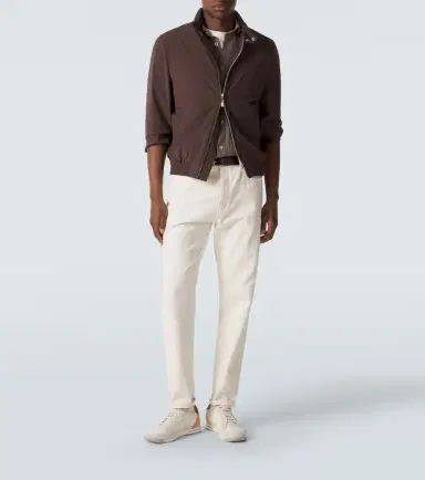 Brunello Cucinelli Suede-trimmed leather sneakers | Thumbnail 7 Brunello Cucinelli Suede-trimmed leather sneakers | Thumbnail 7