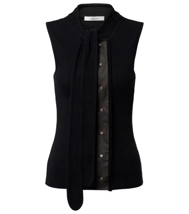 Lemaire Asymmetric cotton and linen top
