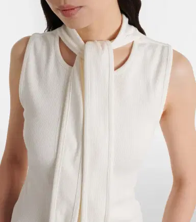 Lemaire Scarf-detail cotton and linen jersey top | Thumbnail 2