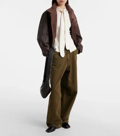 Lemaire Scarf-detail cotton and linen jersey top | Thumbnail 3