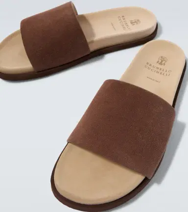 Brunello Cucinelli Suede slides | Thumbnail 3