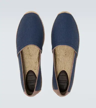 Brunello Cucinelli Suede-trimmed canvas espadrilles | Thumbnail 4