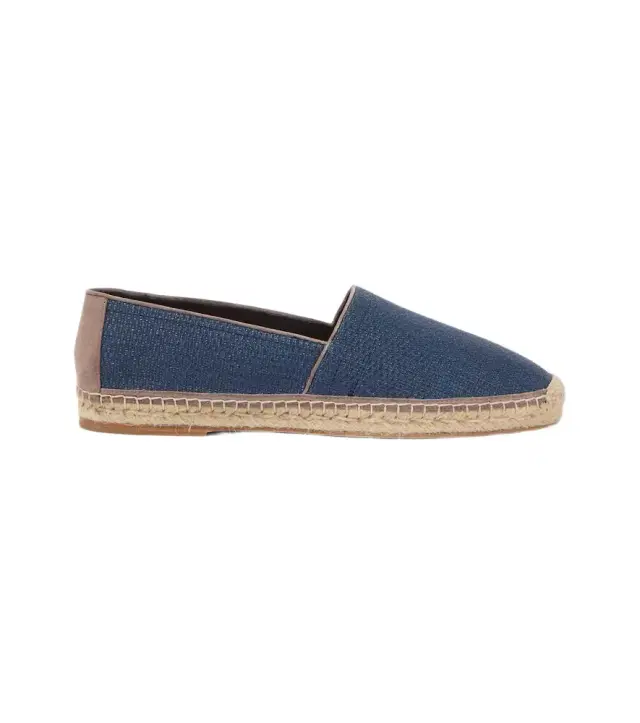 Brunello Cucinelli Suede-trimmed canvas espadrilles