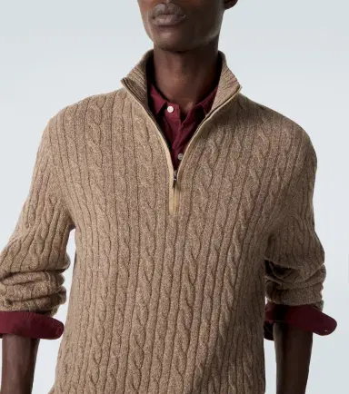 Loro Piana Cable-knit cashmere half-zip sweater | Thumbnail 2