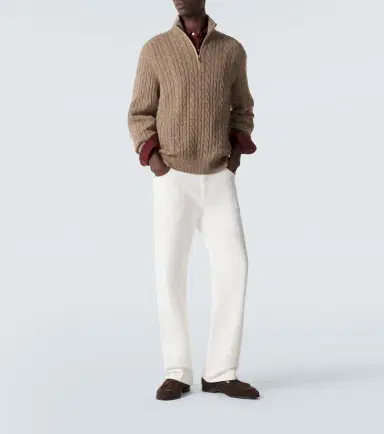 Loro Piana Cable-knit cashmere half-zip sweater | Thumbnail 3
