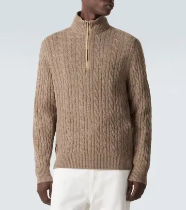 Loro Piana Cable-knit cashmere half-zip sweater | Thumbnail 4
