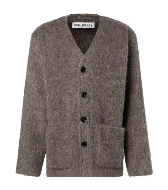 Our Legacy Leather-trimmed cardigan