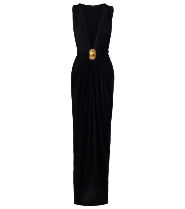 Embellished jersey maxi dress