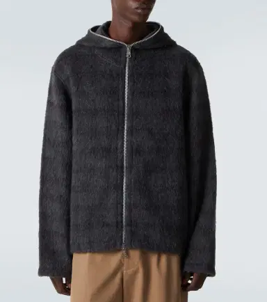 Our Legacy Checked knitted zip-up hoodie | Thumbnail 2 Our Legacy Checked knitted zip-up hoodie | Thumbnail 2